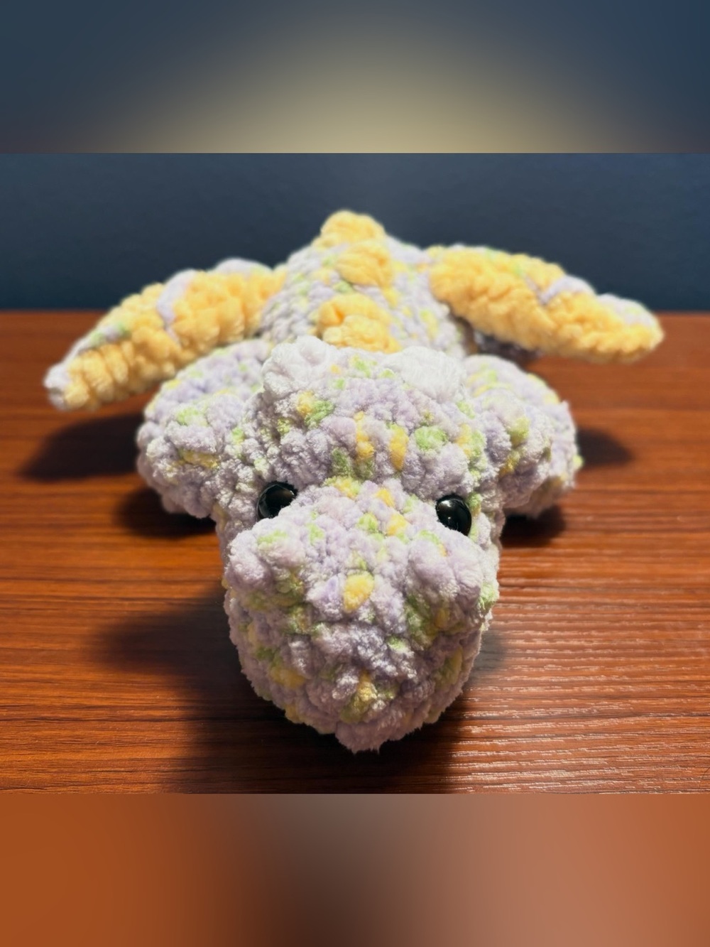 Handmade crochet dragon plush